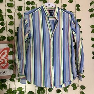 Vintage! Y2K Ralph Lauren Stripped shirt boy size Medium 12/14